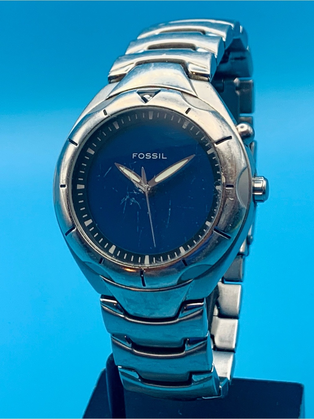 Fossil Men's Stainless Steel Blue Dial Watch